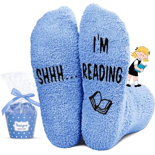 HAPPYPOP Book Lover Gifts for Adults - Funny Reading Socks for Re...