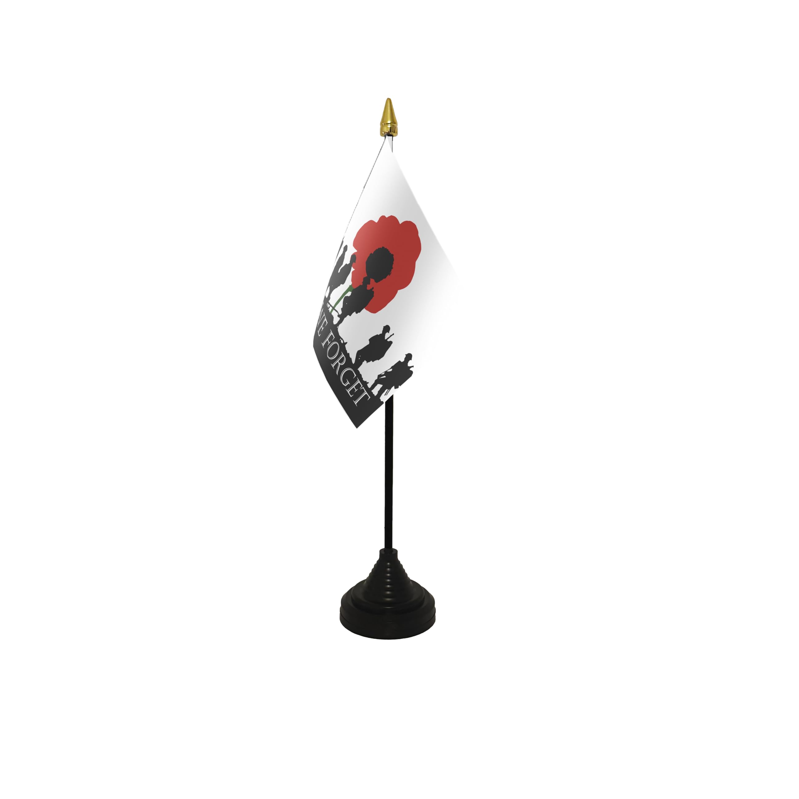 Flagtex Lest We Forget (Army) Small Table Flag With Black Base