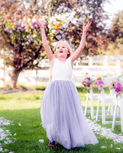 Image of Topmaker Flower Girl Dress for Toddler Baby Girls,Lace Tulle Dress for Wedding,Birthday Party,Photoshoot,Special Occasion
