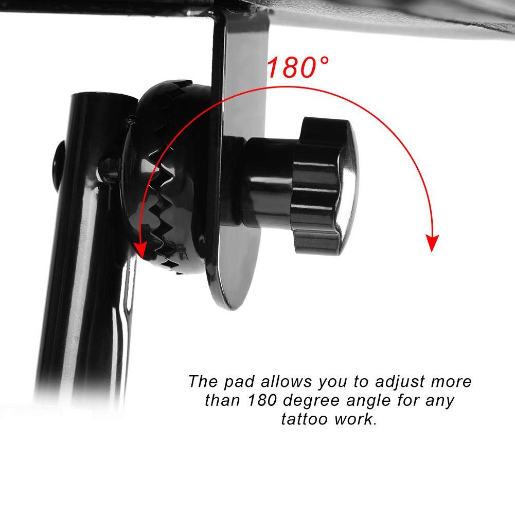 Reposabrazos ajustable para tatuaje, trípode portátil para tatuaje con almohadilla de esponja suave para uso doméstico o salón, altura ajustable de 44.1 a 25 pulgadas