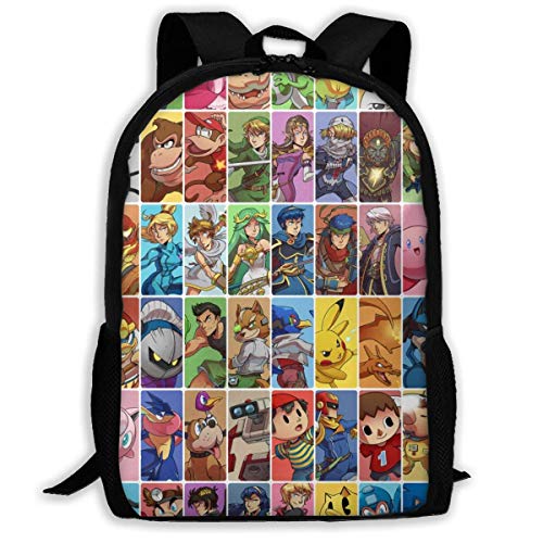 Super Smash Bros Pikachu Zelda Mario Mochilas Mujer Grande Hombro Bolsa Estilo Clásico