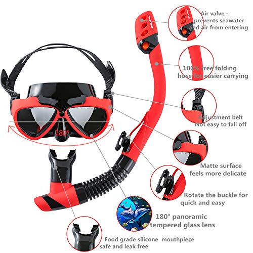 image for FinaTider 2020 New Snorkel Mask Diving Mask Panoramic Wide View Watert