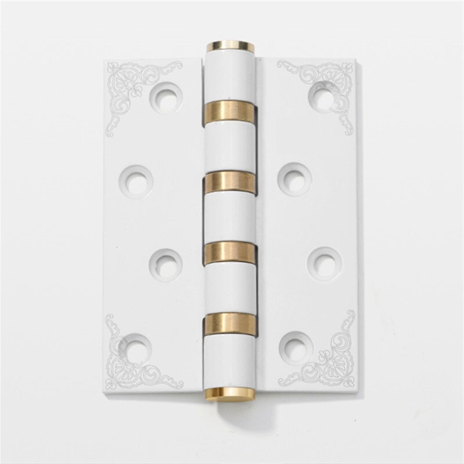 Adgcfkop White Thicken Stainless Steel 4 Inch Hinge Connector Silent Hinges Furniture Hardware 1Pcs