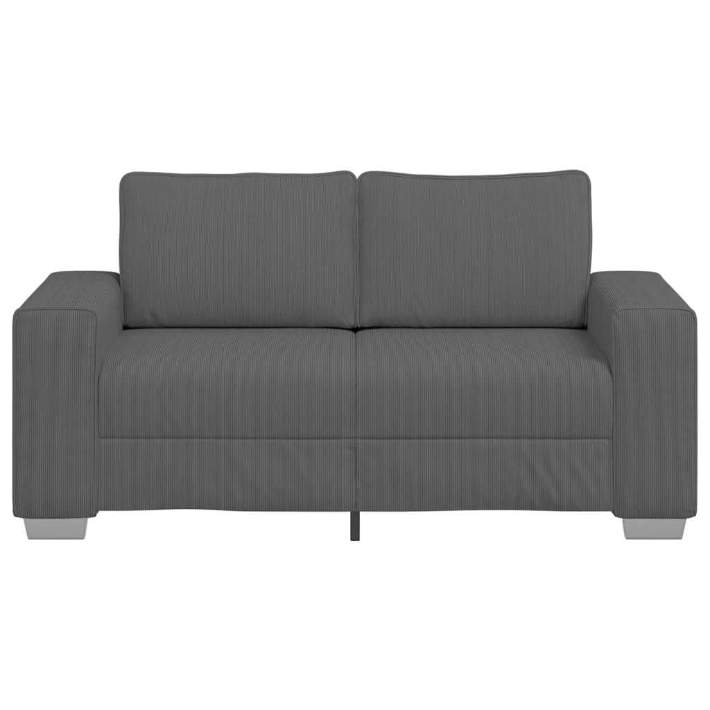 IKAYAA Divano 2 Posti Divano Due Posti con Braccioli Divano 2 Posti in Tessuto di Velluto a Coste per Soggiorno/Appartamento/Camera da Letto-Grigio scuro-120 cm