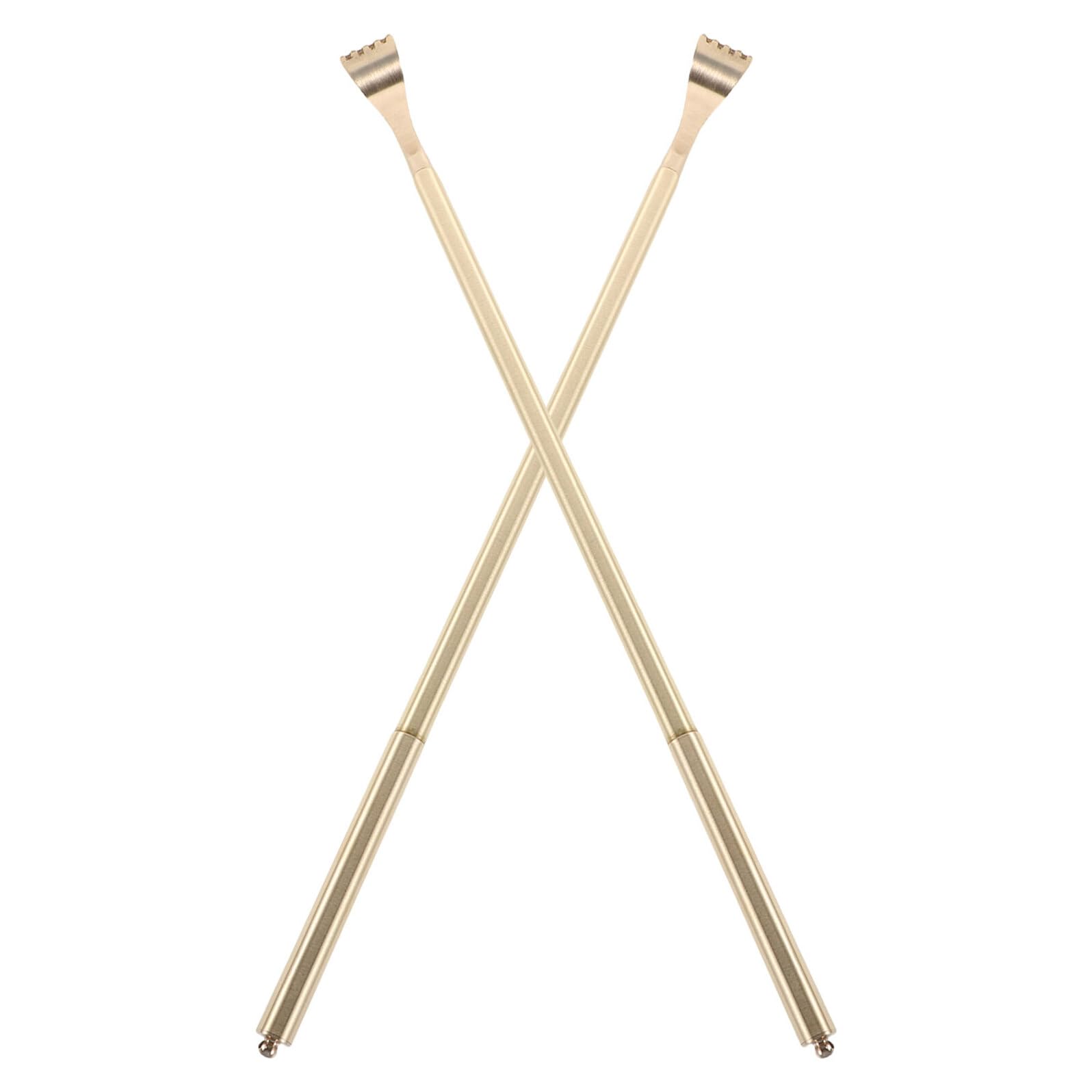PACKOVE 2piezas Rascadores de Espalda de Metal Resistente Rascador Chino de Mango para Adultos Rascador de Mano Manual Portátil para Aliviar la Picazón la Ducha o Baño