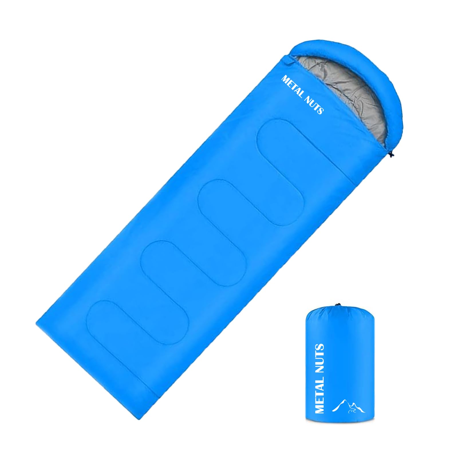Sleeping Bags for Adults – Lightweight Waterproof 3-Season Sleeping Bag for Camping Hiking Backpacking Travel, Warm Compact Portable Outdoor Indoor Sleeping Bag with Compression Sack, Blue — image 1
