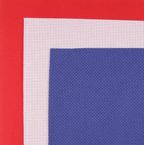 Image of KCS 3 pc of 15 inch x 18 inch(38cmx45cm) Counted Cross Stitch Cotton Aida Cloth Needlework Rolled Fabric Box,16CT,Royal Blue+Pink+Red