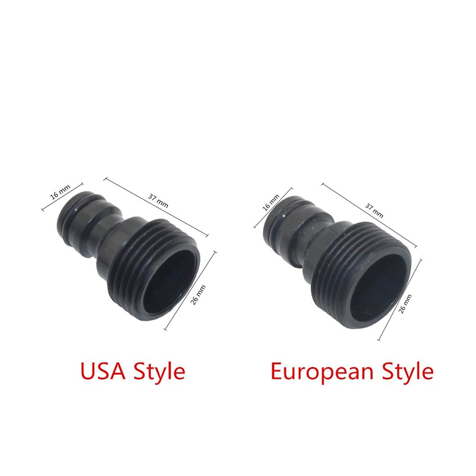Utility Hose Butt Hose Connector Adapter 2 Sets of Plastic American/European Standard 3/4 inch Internal/External Thread Quick Connector Kit Garden Irrigation Water Connector/Blue