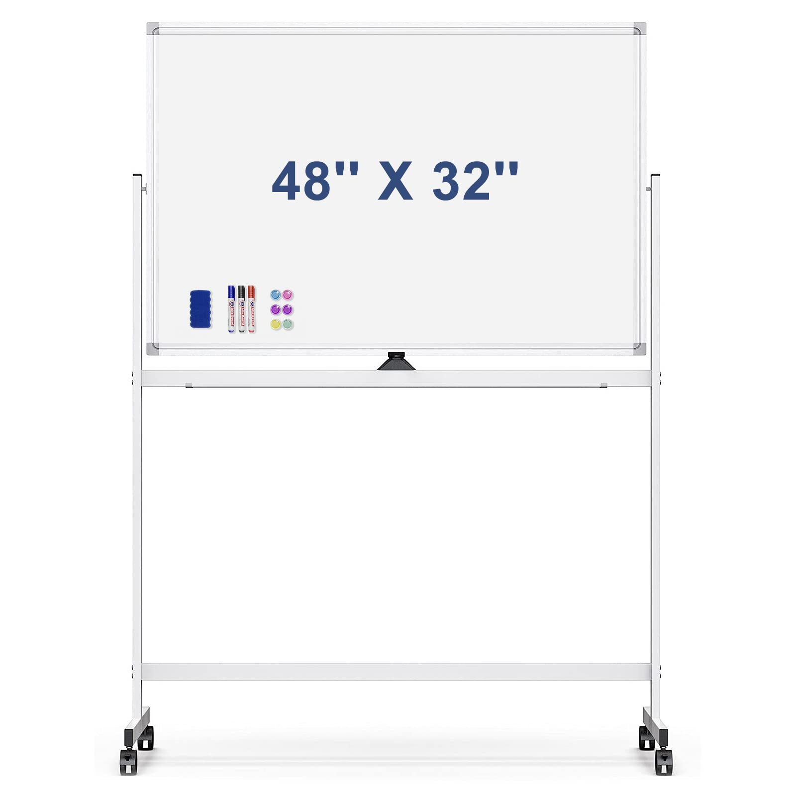 Buy Rolling Whiteboard Double Sided, 48 x 32 inches Mobile Dry Erase