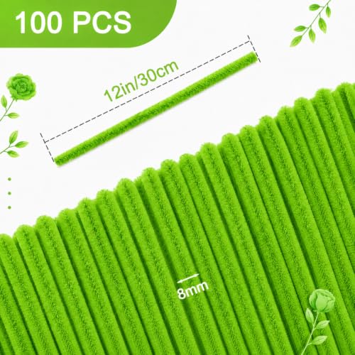 Image of YUNAMI 100 Pcs Pink Pipe Cleaners for DIY Craft Flowers - Fuzzy Chenille Stems & Fluffy Sticks for Arts & Crafts, Creative School Projects, Kids Craft Supplies, Home & Party Decor (Forest Green, 100)