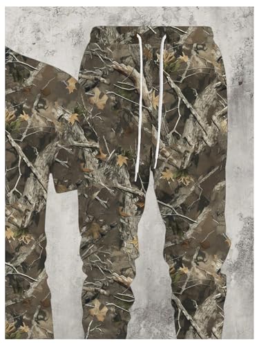 SOLY HUX Men's Camo Print Outfits Short Sleeve T Shirt and Jogger Pants Outdoor 2 Piece Set4