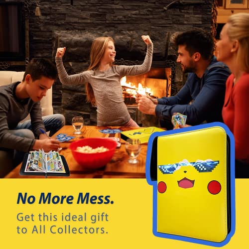 Supai Binder For Pokemon Cards With Sleeves, Card Holder Binder For Pokémon Trading Cards, Holds Up To 440 Standard Size Cards, 55 Pcs 4-Pocket Pages Card Binder Album With Zipper Carrying Case #TOP6