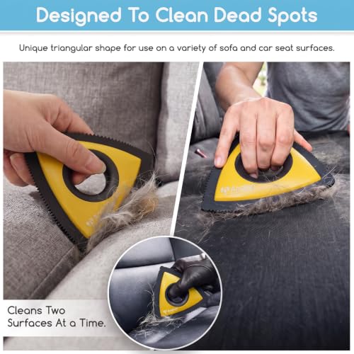 Image of Analan Mini Pet Hair Remover for Car Detailing Dog Hair Tool Brush (Yellow)