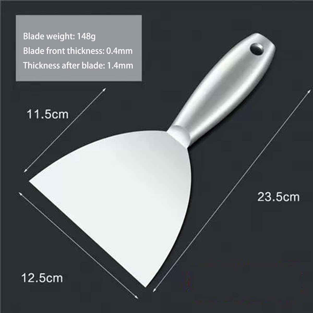 Coltello per stucco, in acciaio inox, per stucco e cartongesso, per stucco, riempitivo, per pareti e carta da parati, raschietto