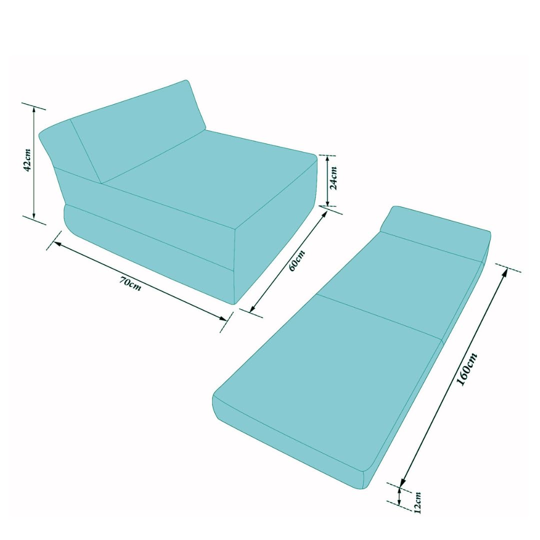 Natalia Spzoo Matelas de Jeunesse lit Fauteuil futon Pliable Pliant Choix des Couleurs - Longueur 160 cm (Violet)