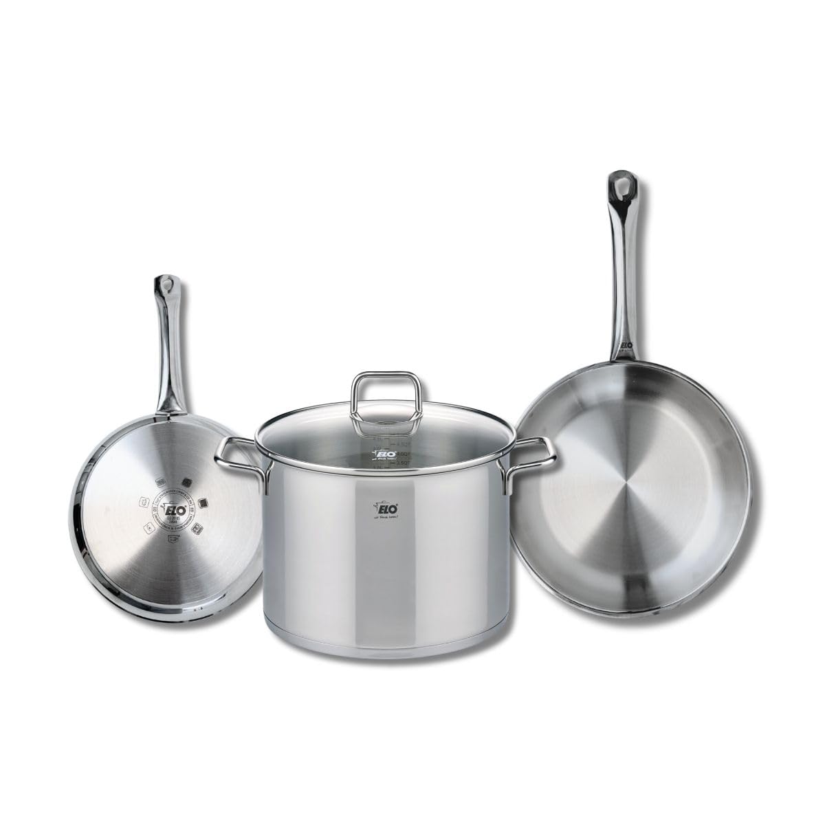 Elo Batterie de cuisine 2 poêles 24/28 cm et 1 faitout 26 cm