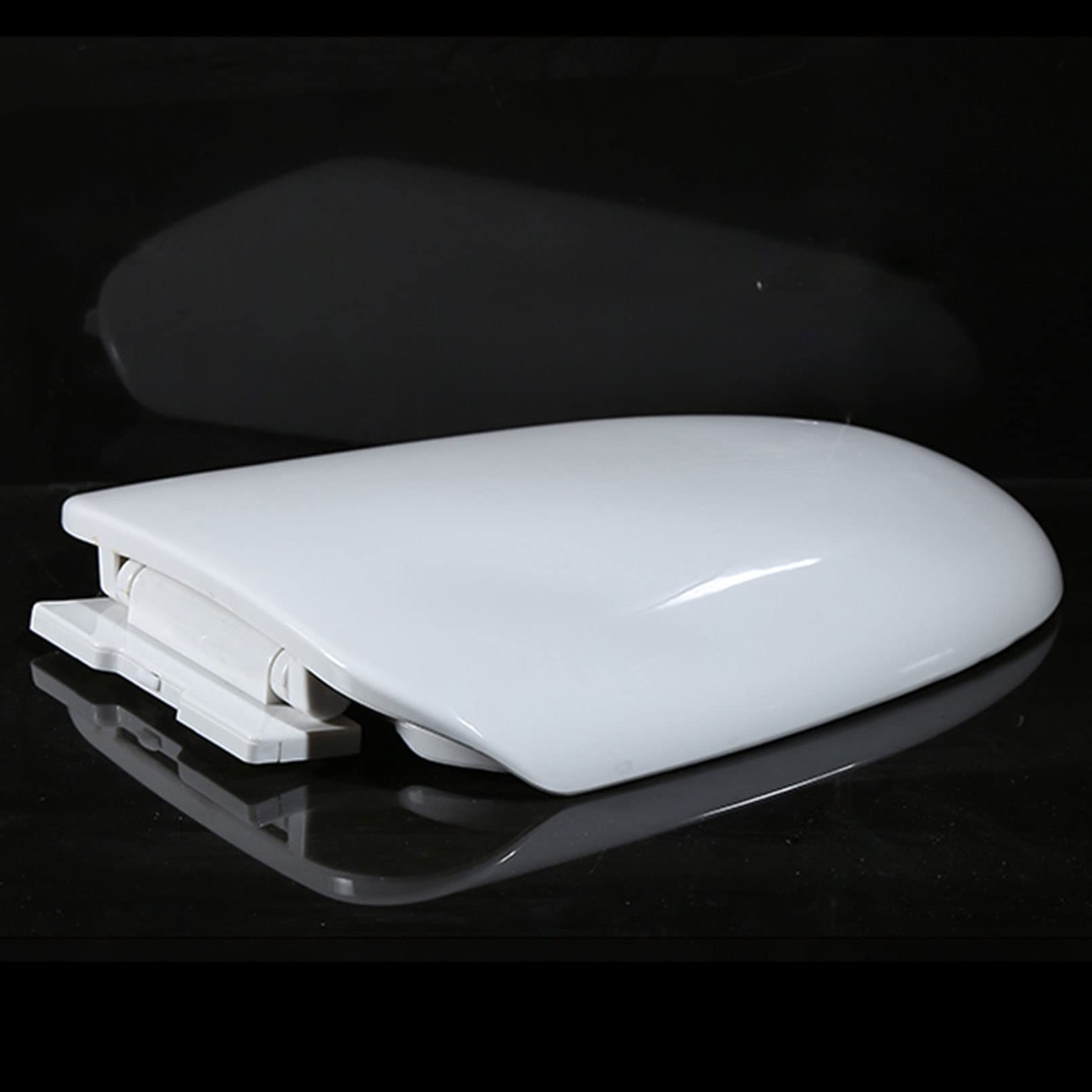 Asientos de WC Asiento de inodoro con cierre suave y topes antideslizantes, tapa de asiento de inodoro blanca de cierre silencioso con asiento cómodo de diseño ergonómico for una fácil instalación
