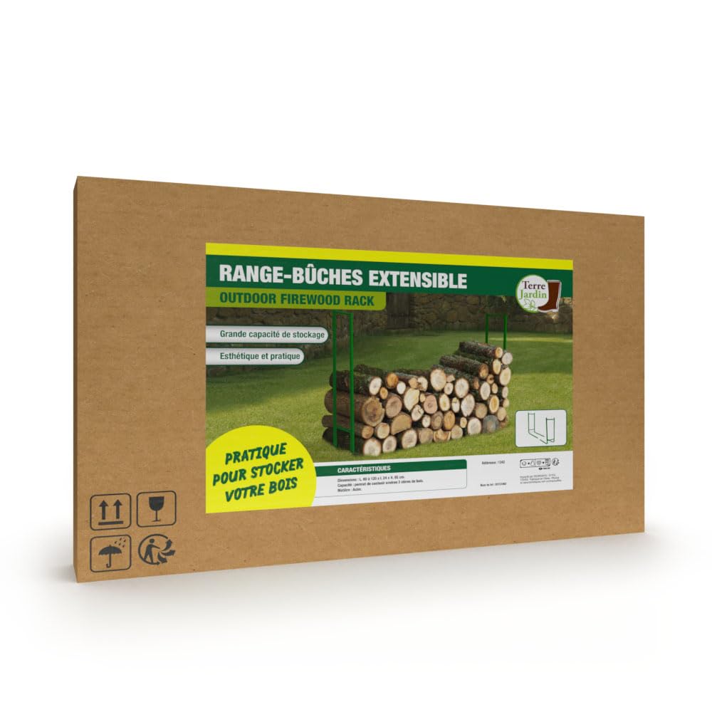 Ribimex PRIRB095 Portalegna a Due Elementi, Altezza 95 cm, Verde