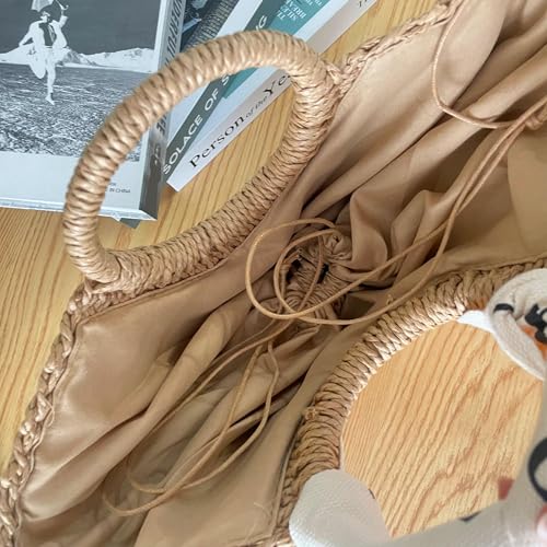 Bolso pequeño de paja trenzada para mujer miniatura 5