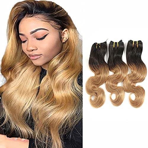 Ombre Human Hair 3 Bundles Body Wave 1b 27 Bundles Body Wave Weave Ombre Honey Blonde Human Hair Unprocessed Peruvian Hair Extensions Grade 7a 20 22 24 Inch