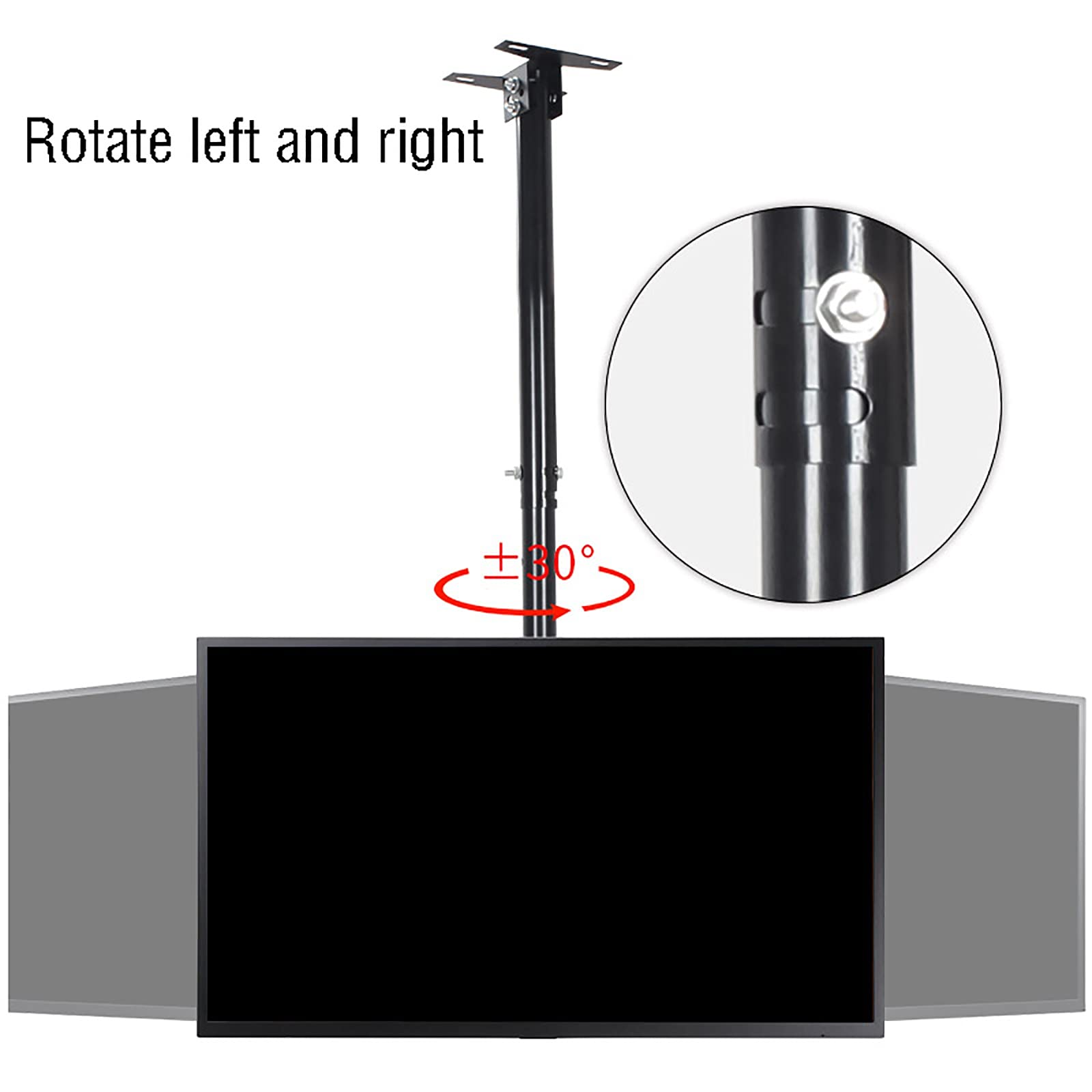 Supporto da soffitto per TV LCD a schermo piatto da 37-65 pollici, supporta fino a 39,9 kg, compatibile con staffa VESA 600 x 400 mm