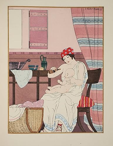 Tableau allaitement des nourrissons déco murale chambre bébé affiche vintage 60x90