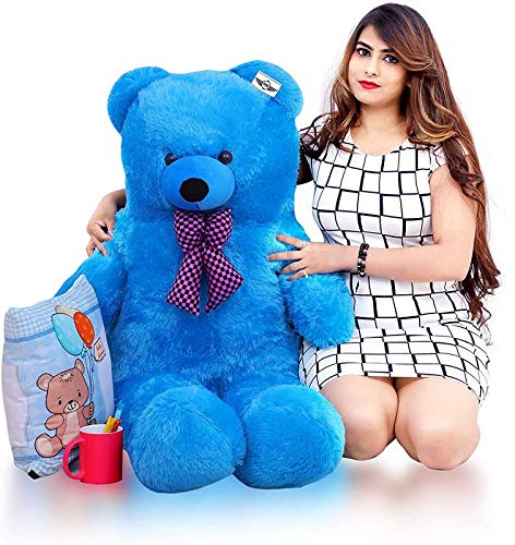 ATIFToys 4 FEET Plush Stuffed Animal Teddy Bear -122 cm, Sky Blue