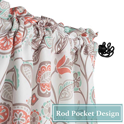 oremila Kitchen Curtain Valance Multi-Color Floral Window Valance for Kitchen and Bathroom, Rod Pocket, 54