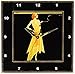 3dRose LLC Art Deco Lady on Black with Gold Frame 10 by 10-Inch Wall Clock