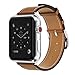 Yearscase 42MM Genuine Leather Replacement Band with Classic Metal Adapter Clasp Single Tour for Apple Watch Series 3 Series 2 Series1 Nike+ Hermes&Edition - Brown