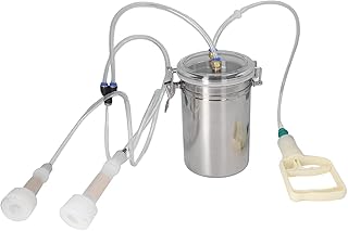 Manual Milking Machine, 2000ml Household Goat Milking Machine Sheep Cow Milker Kit Dual Head Manual Goat Milker Stainless ...