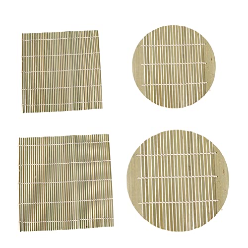 COLLBATH 4pcs Sushi Roller Rice Roller Mat Sushi Making Kit Sushi Making Pads Sushi Press Maker Sushi Making Tool Household Sushi Mat Japanese Sushi Mat DIY Sushi Maker Sushi Curtain