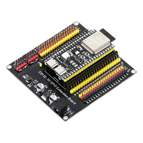 Image of 3PCS ESP32 S3 Power Expansion Board GPIO 1 into 2, 44 Pin Power Breakout Board Compatible with ESP32 S3 Development Board N8R8 N16R8 Module, with 9V 1A Power Adapter