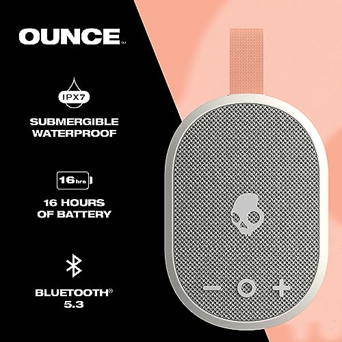 Image of Skullcandy Ounce Wireless Bluetooth Speaker - IPX7 Waterproof Mini Portable Speaker with 16 Hour Battery, Downward Firing Passive Radiator, and Ballistic Nylon Carry Strap