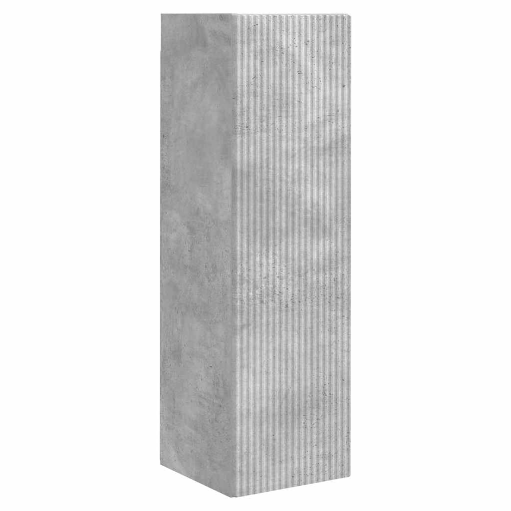 TV-Wandschrank 2er Set, Beton, 30x31x100 cm, Holzwerkstoff, Hängeschrank für Wohnzimmer, Media Center, platzsparend