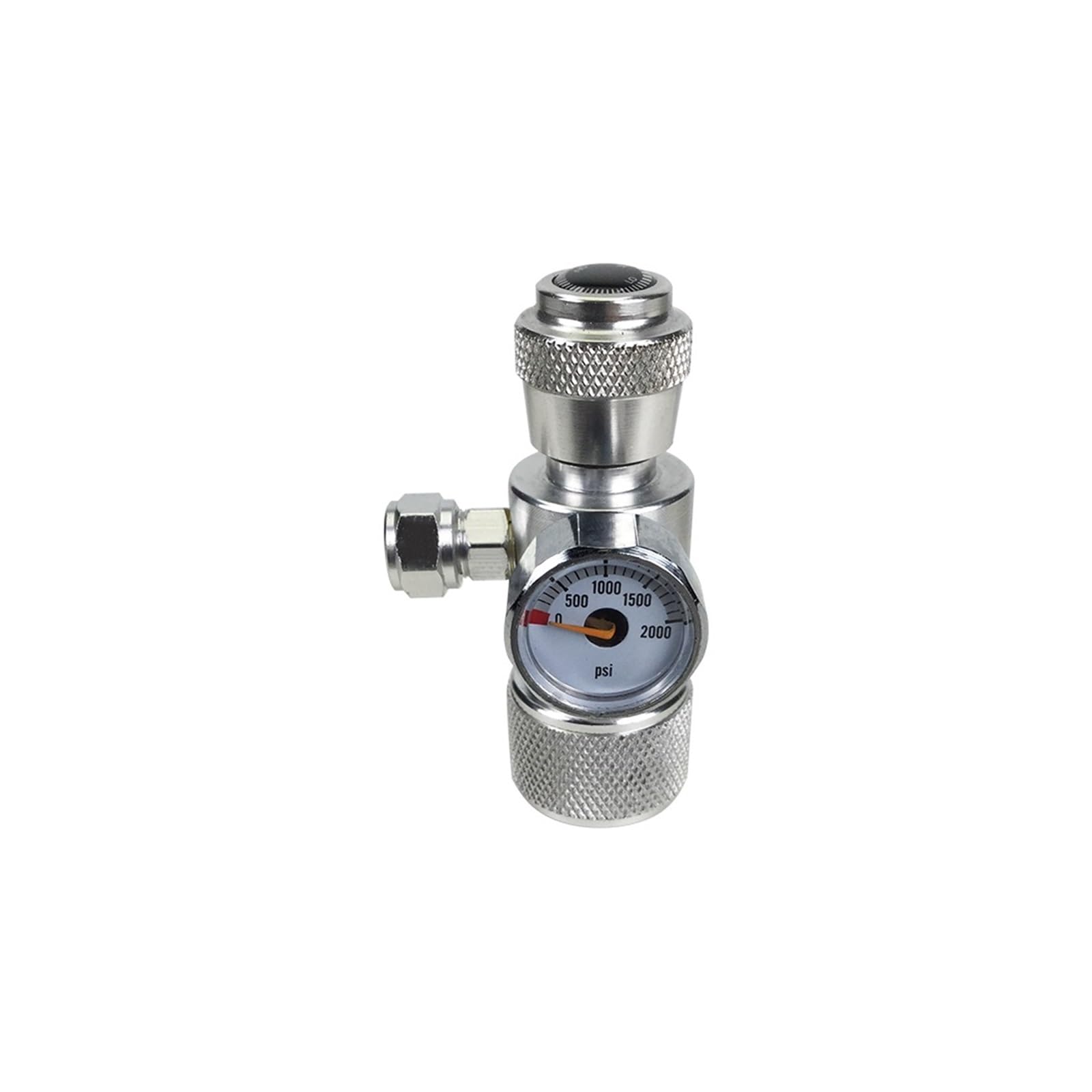 Przepływomierz, Regulator przepływu CO2 Zawór iglicowy z miniaturowym wskaźnikiem 0-2000PSI Kontrola gazu Gwint W21.8(No bubble counter)
