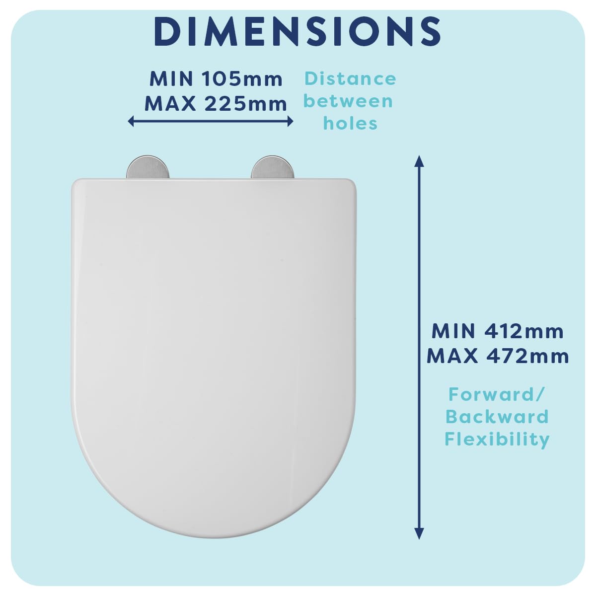 Croydex Hilier - Asiento de inodoro en forma de D, asiento magnético extraíble para niños con mecanismo de cierre suave, bisagras de liberación rápida y superficie tratada antibacteriana (asiento de