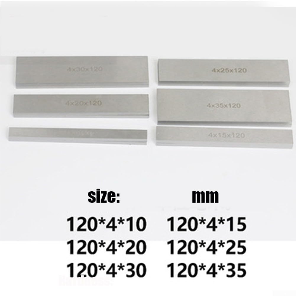 12-teiliges Parallel-Pad-Set aus legiertem Stahl, 120 mm Länge mit Größen 10-35 mm, Bodenblöcke für CNC-Fräsmaschinen-Drehmaschinen-Schraubstock, inklusive Aufbewahrungsbox aus Holz