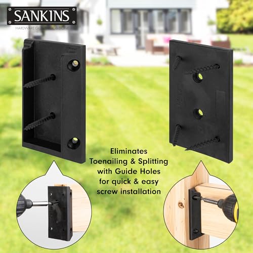 SANKINS 10pcs Deck Railing Bracket Connectors for 2x4, Durable PP Plastic Deck Railing Brackets, Black - Image 4