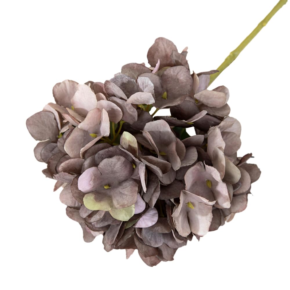 Pack of 6 Artificial Hydrangea Artificial Flowers, Realistic Single Long Trunk Artificial Flowers, Hydrangea Bouquets for Wedding, Home, Office, Hotel, Party Decoration, Flower Arrangement, Grey