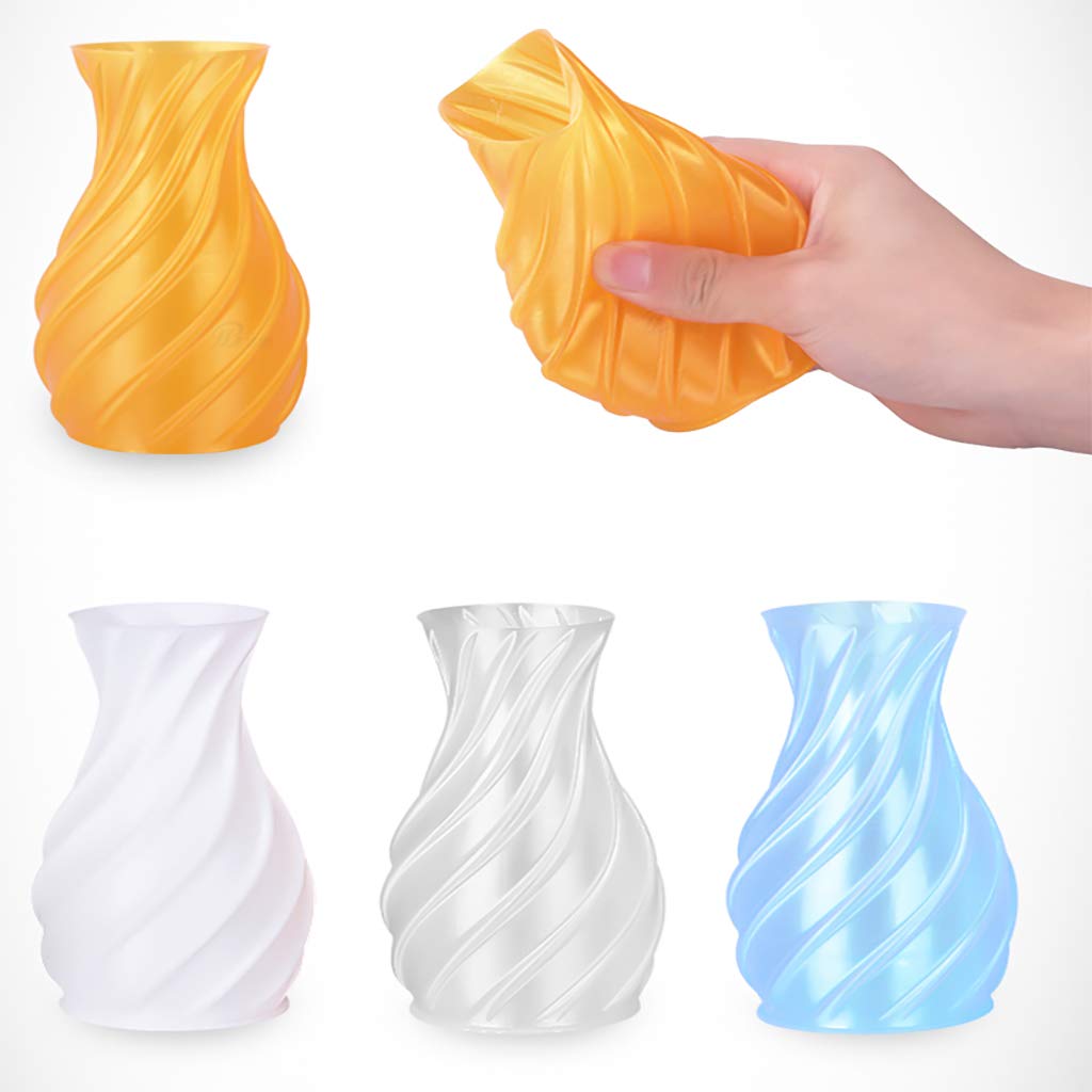 Przezroczysty żółty elastyczny TPU filament do drukowania 3D 1,75 mm, filament TPU 2,2 lb (1 kg), dokładność wymiarów +/- 0,03 mm