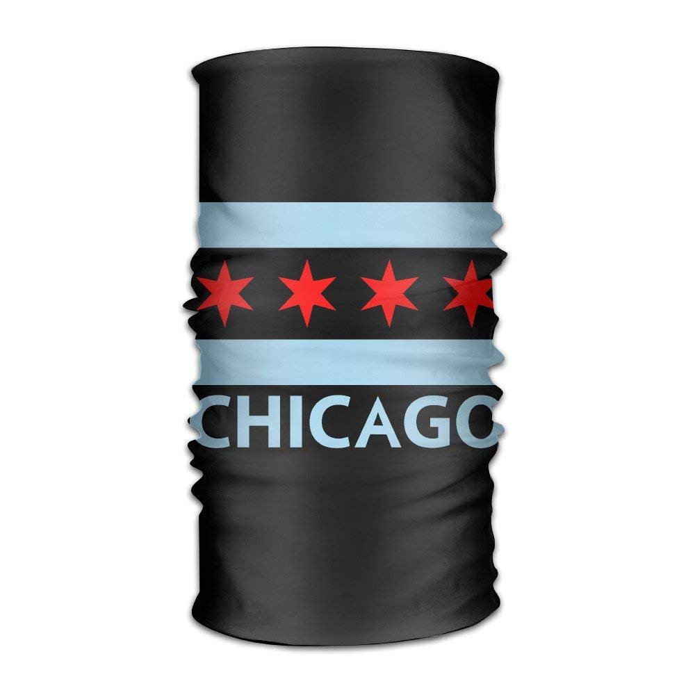 Vidmkeo ZQQZ Chicago City Flag Multifunctional Magic Headwear 12-in-1 Men&Women Tube Scarf Facemask Headbands Neck Gaiter Bandana Balaclava Helmet for Outdoor Running Yoga Work Out Unisex3