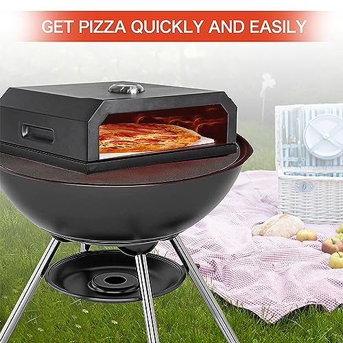 Forno per pizza, barbecue all'aperto, portatile, a legna, con termometro, per campeggio, adatto per forni a gas elettrici a carbone