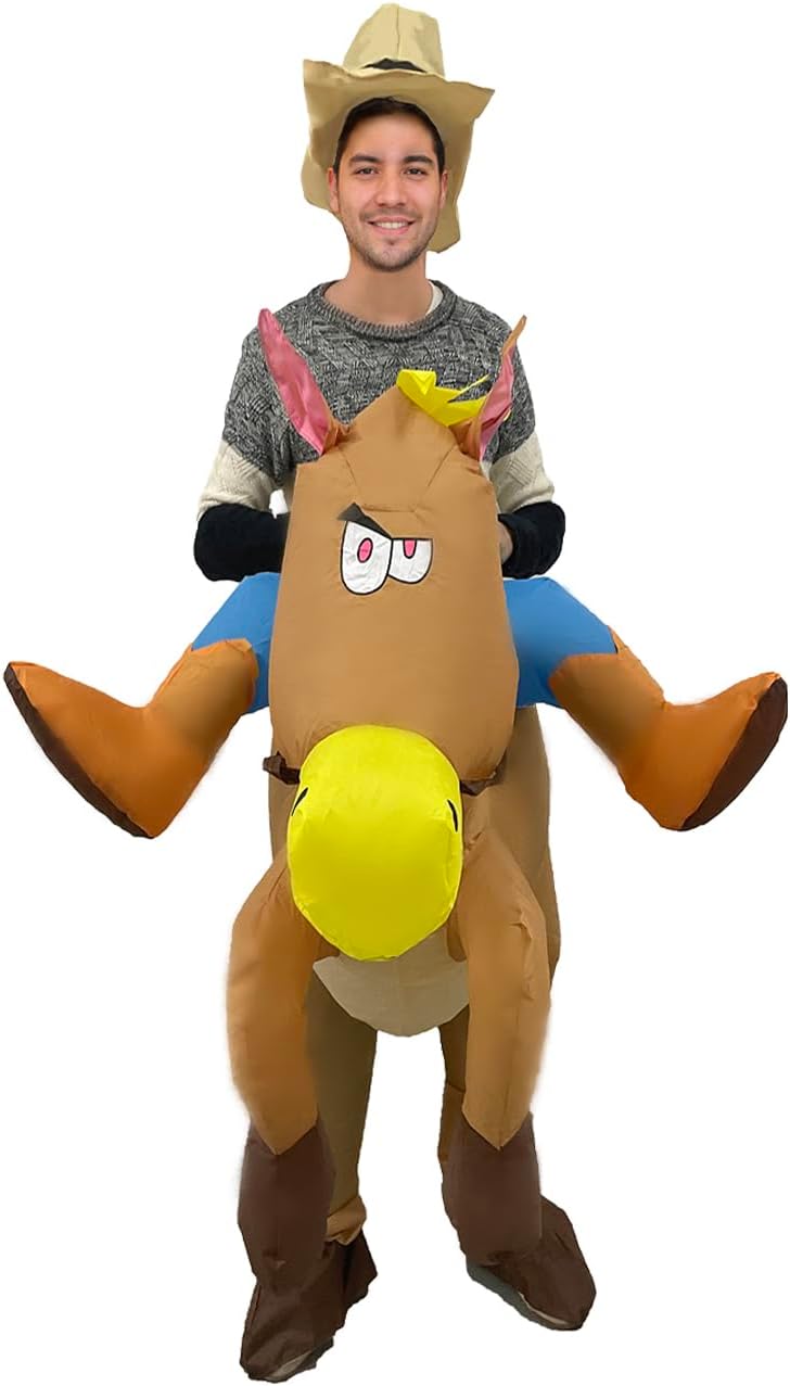 Inflatable Horse Riding Cowboy Costume, Adult Funny Cowboy Inflatable Costume, Funny Costume Adult Size, Suitable for Holiday, Birthday Party, Bachelor Party, Cosplay Party - Image 2