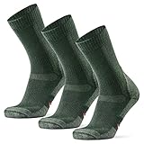 DANISH ENDURANCE Merinowolle Wander- und Trekkingsocken 3 Paare (Grün, EU 43-47)