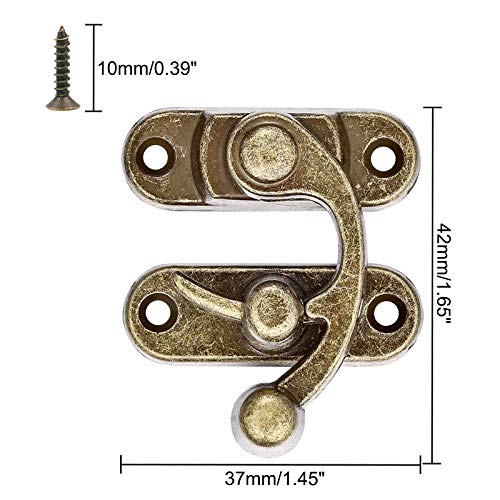 Image of Right Latch Hook Vintage Style Toggle Hasp Lock Latch Hasp Horn Lock Wood Jewelry Box with Screws Zinc Alloy Large Size Bronze (10 Set)