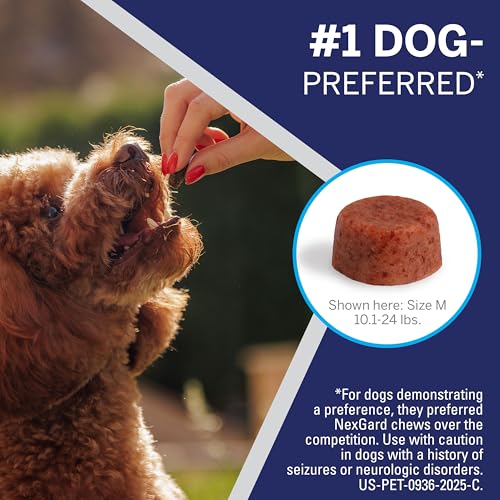 NexGard® (afoxolaner) Flea and Tick Protection for Dogs Oral Soft Beef Flavored Chewables, 60.1 to 121 lbs (Red Box) 6 Chews (6 Month Supply) - Image 5