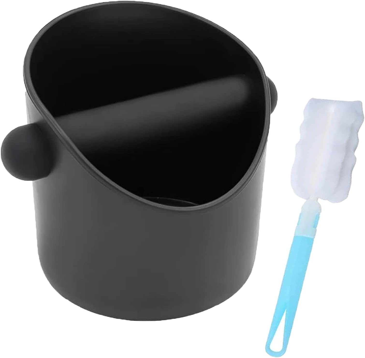 4.4 Inch Coffee Knock Box, Black Espresso Dump Knock Box for Coffee Grounds, Barista Style with Removable Knock Bar and Shock-Absorbent Durable Non-Slip Base