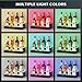 upcessory Wood Lighted Liquor Bottle Display Shelf, 2 Tier 16 Inch LED Alcohol Whiskey Rack Stand Tray for Home Bar Living Room Accessories and Decor, Bourbon Shelf for 8 Bottles