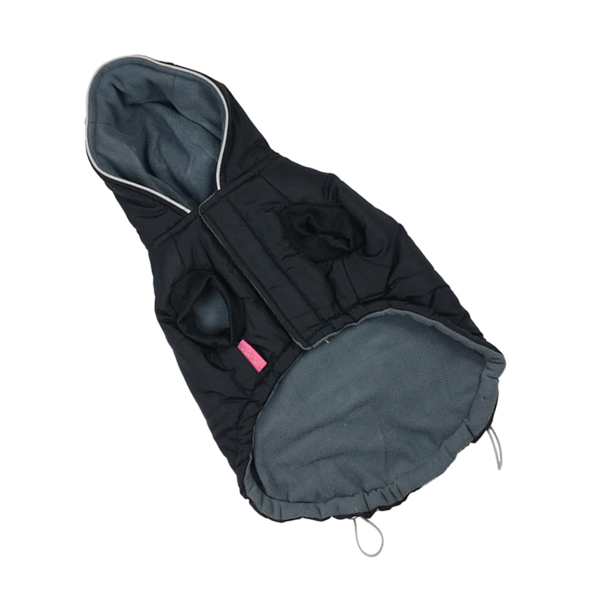 Kisangel 2pièces Veste Coton Noir Réfléchissante pour Chien Gilet Hiver Lumineux Et Chaud Vêtement De Sport pour Animaux De Compagnie Moyen